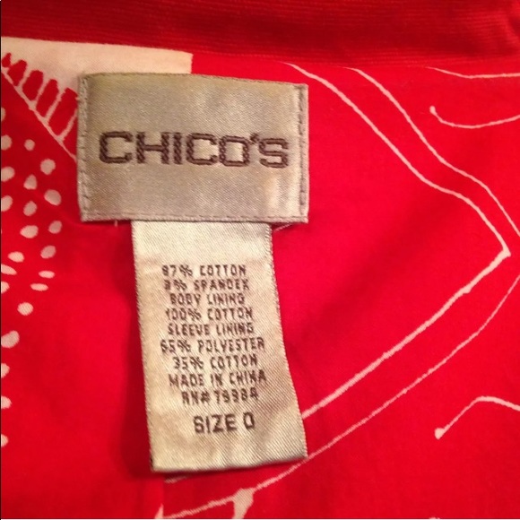 Chico’s red jacket size 0 lined - Picture 7 of 8